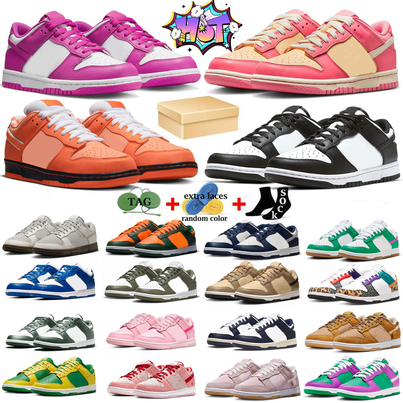 

With box Designer dunks low running shoes men women UNC Panda Black White Medium Olive Triple Pink Syracuse Chicago Grey Fog mens trainers sport sneakers, Orange lobster