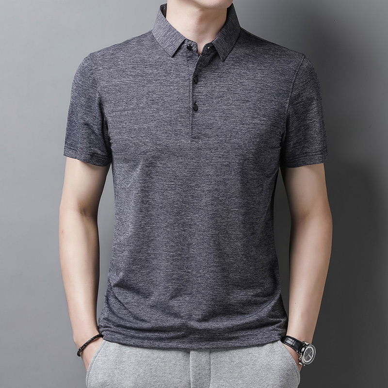 Men's Polos BROWON Polo Shirt Men Summer Thin Breath Smart Casual Mens Polo Shirts with Short Sleeve Solid Color Anti-wrinkle Clothes 230421