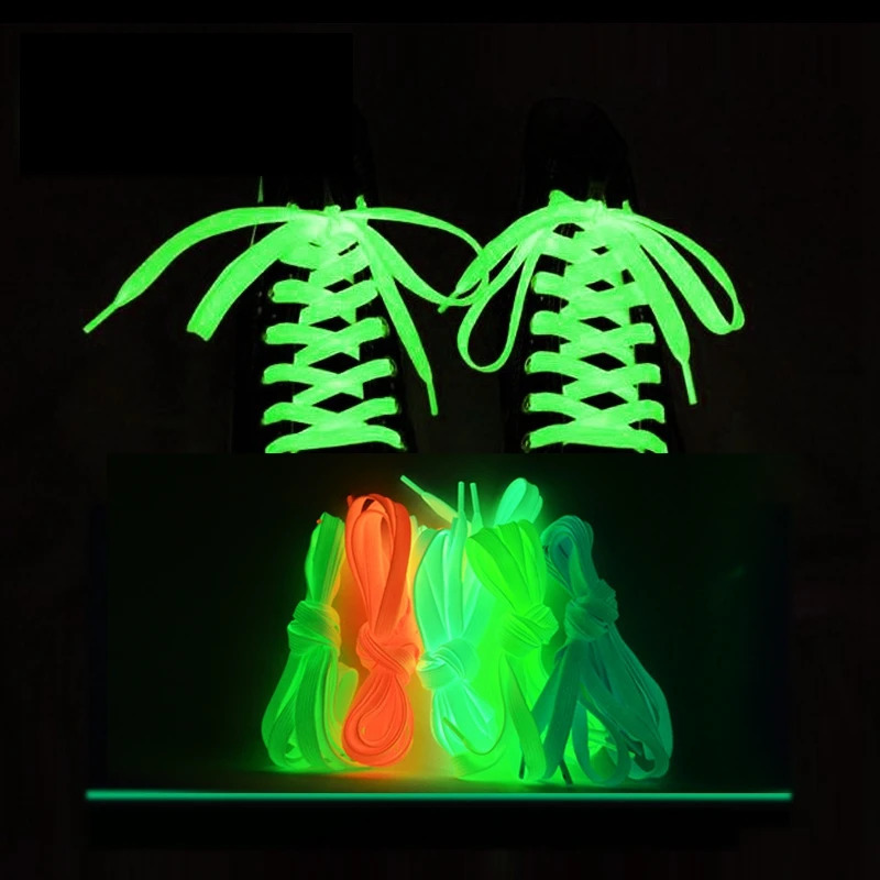 Shoe Parts Accessories 1 pair of luminous shoelaces flat sports shoes canvas colored fluorescent 80100120140cm 231121