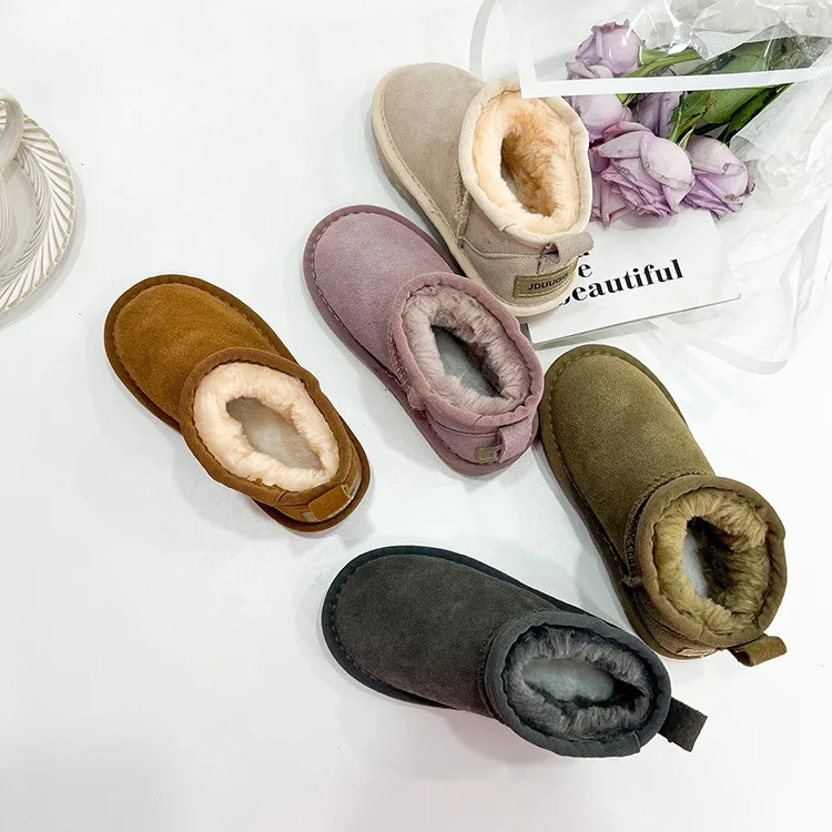 Boots Kids Stinger Micro Boot Ultra Mini Classic Boot Grey Suede Sheepskin Short Plush Keep Warm Uggy Snow Boots 231121