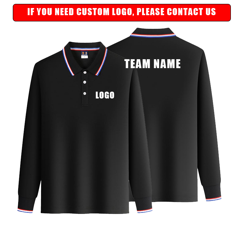 Men's Polos Men Polo Shirt Casual Business Tops Solid Polos Shirts Mens Long Sleeve Polo Provide Customized Services 230421