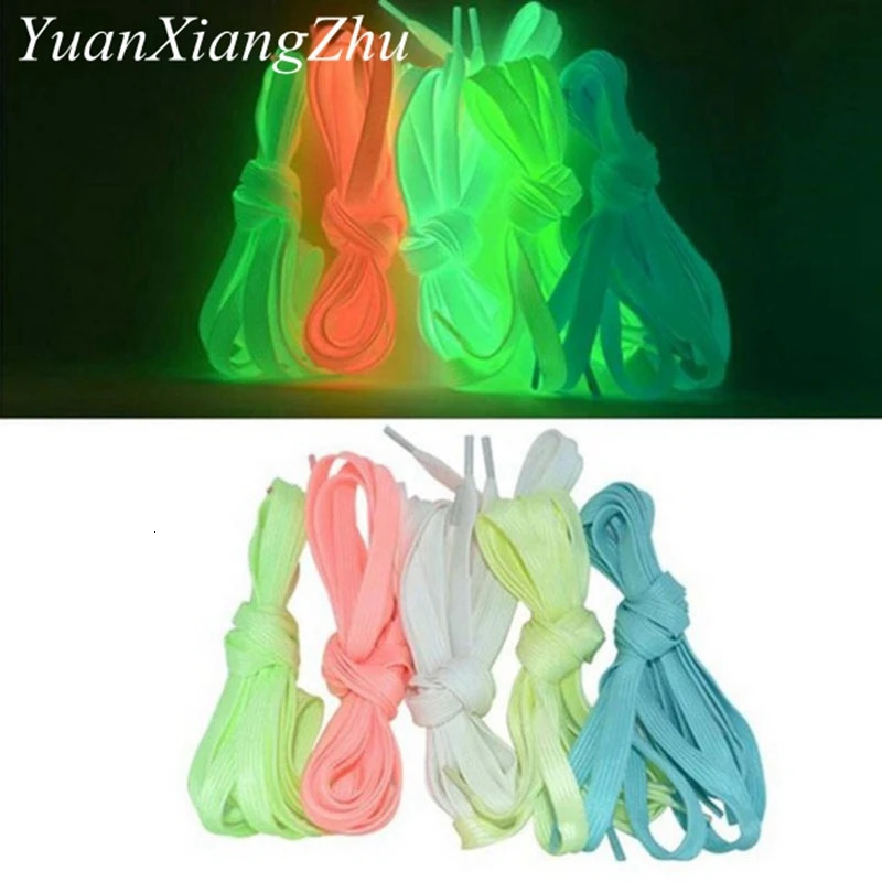 Shoe Parts Accessories 1 pair of luminous shoelaces flat sports shoes canvas colored fluorescent 80100120140cm 231121