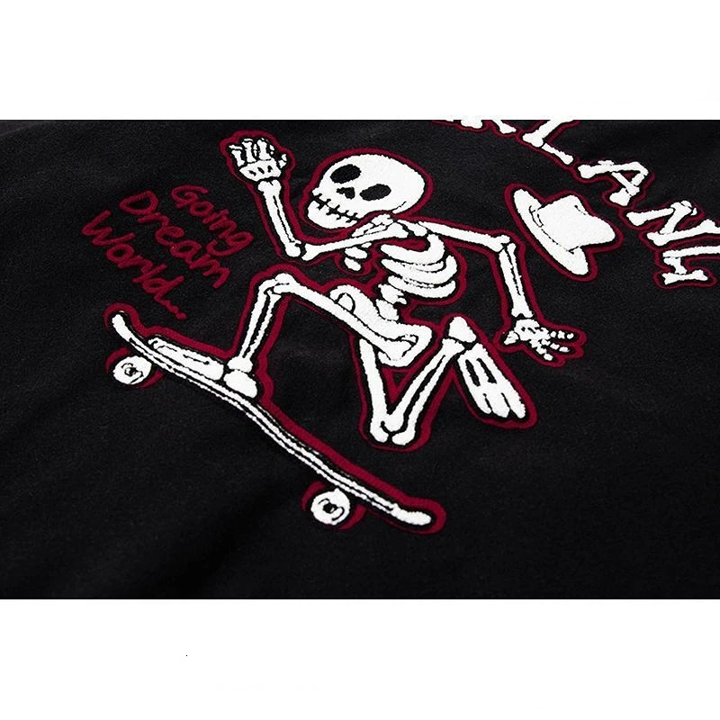 Men's Jackets American Skull Embroidery Fashion Jacket Retro Patchwork Knitting Baseball High Street Small Crowd 2023 231120