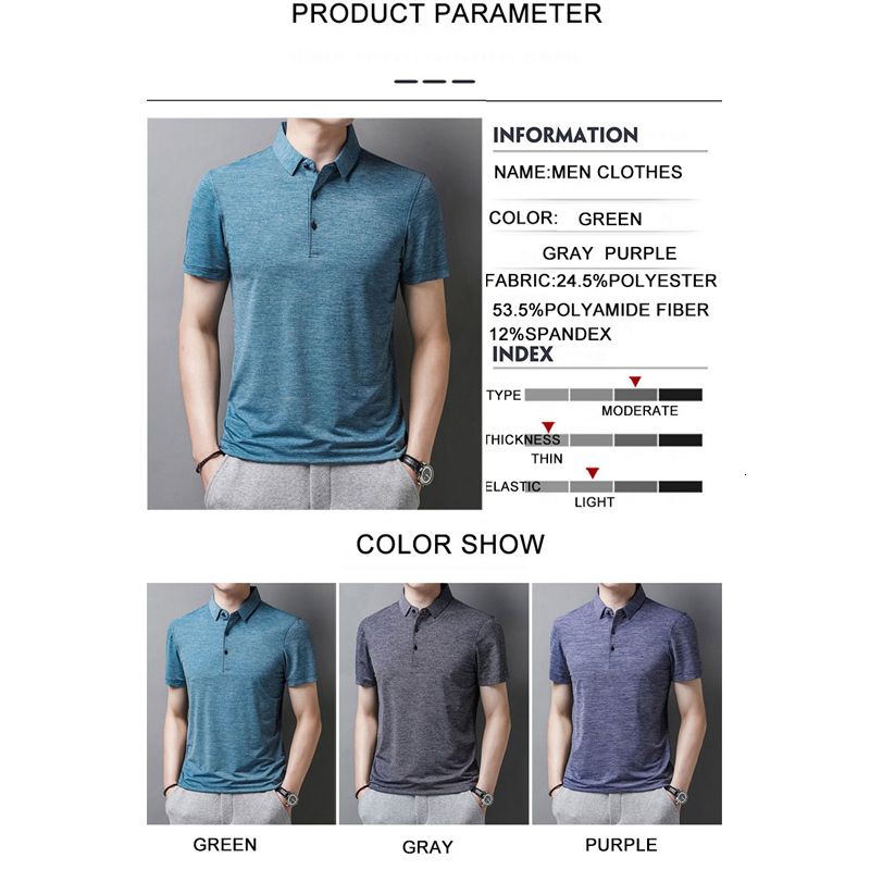 Men's Polos BROWON Polo Shirt Men Summer Thin Breath Smart Casual Mens Polo Shirts with Short Sleeve Solid Color Anti-wrinkle Clothes 230421