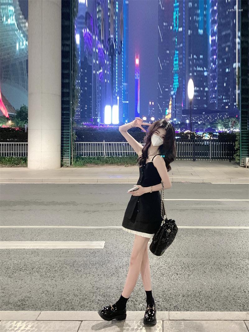 Work Dresses Office Lady Suit Women's Summer Black Spaghetti Strap Tank Top High Waist Mini Skirt Two-piece Set Fashion Female Clothes