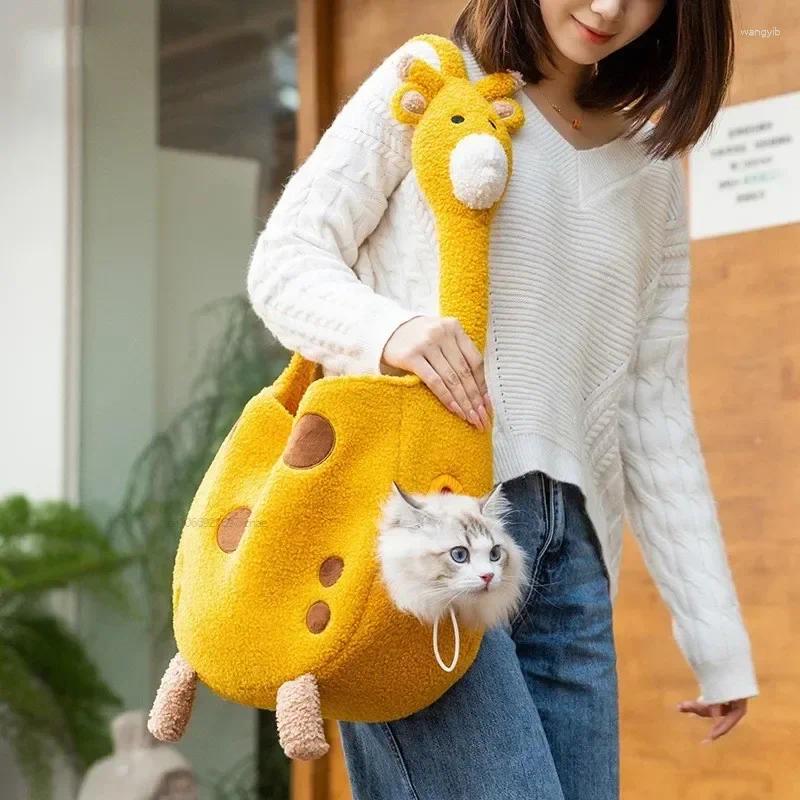 Cute Cat Backpacks Carriers Canvas Crossbody Pet Carrier Soft Shoulder Backpack for Small Cats Dogs Ideal for Outings