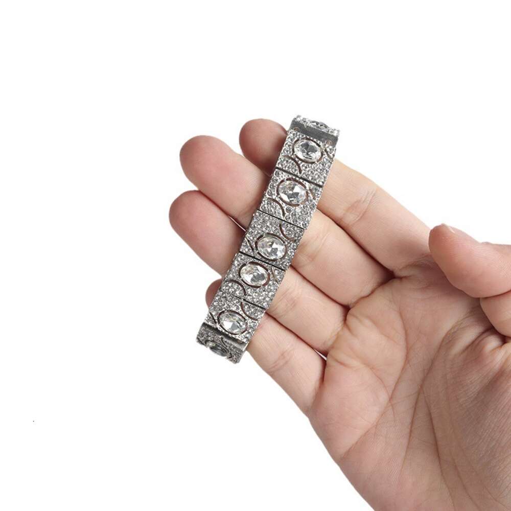 Hip Hop Bracelet Rap HIPHOP Cuban Rhinestone Accessories Fashion Brand Hip Hop New Bracelet Subcultural Bracelet