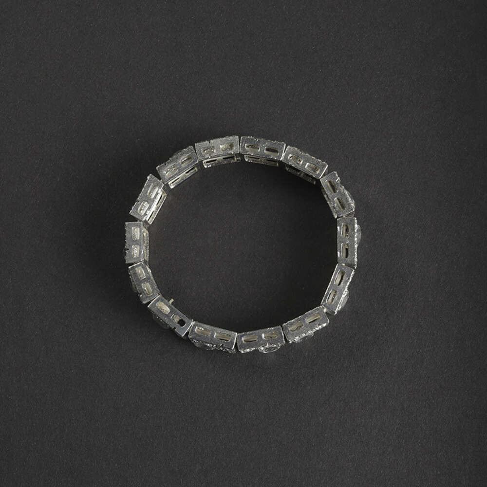 Hip Hop Bracelet Rap HIPHOP Cuban Rhinestone Accessories Fashion Brand Hip Hop New Bracelet Subcultural Bracelet