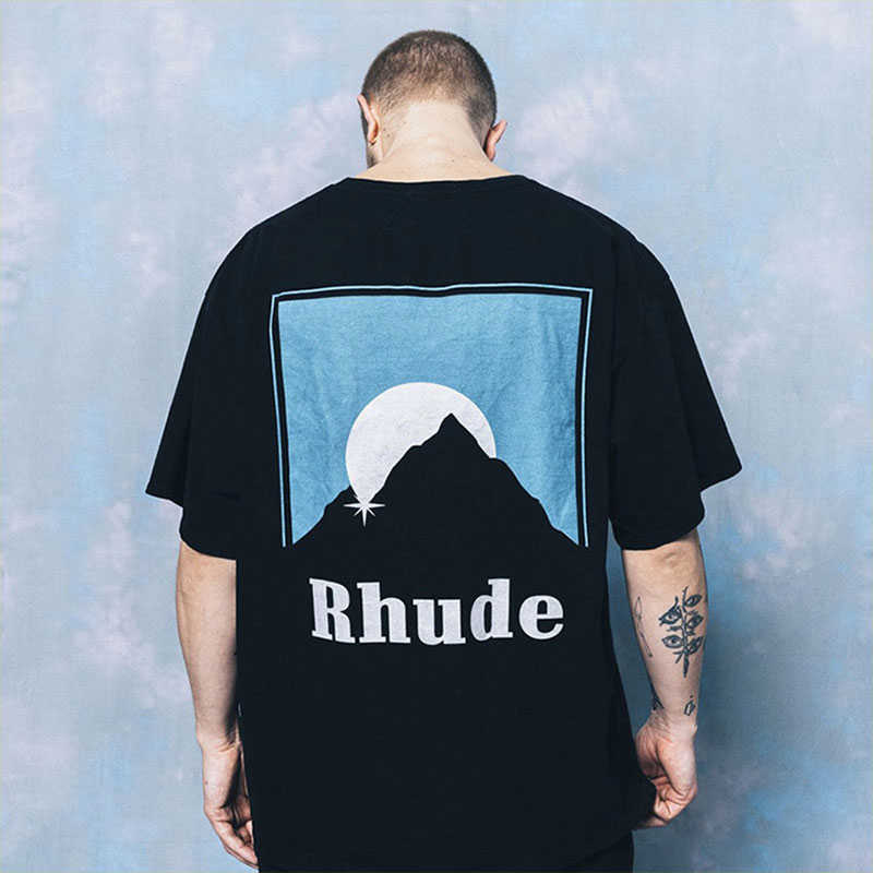 Designer Fashion Clothing Tees TShirts Rhude Classic Snow Mountain Sunset Theme Printed Half Sleeve High Street Washed Old T-shirt Tops Streetwear Hip hop, Blue
Designer Fashion Clothing Tees TShirts Rhude Classic Snow Mountain Sunset Theme Printed Half Sleeve High Street Washed Old T-shirt Tops Streetwear Hip hop, Blue
