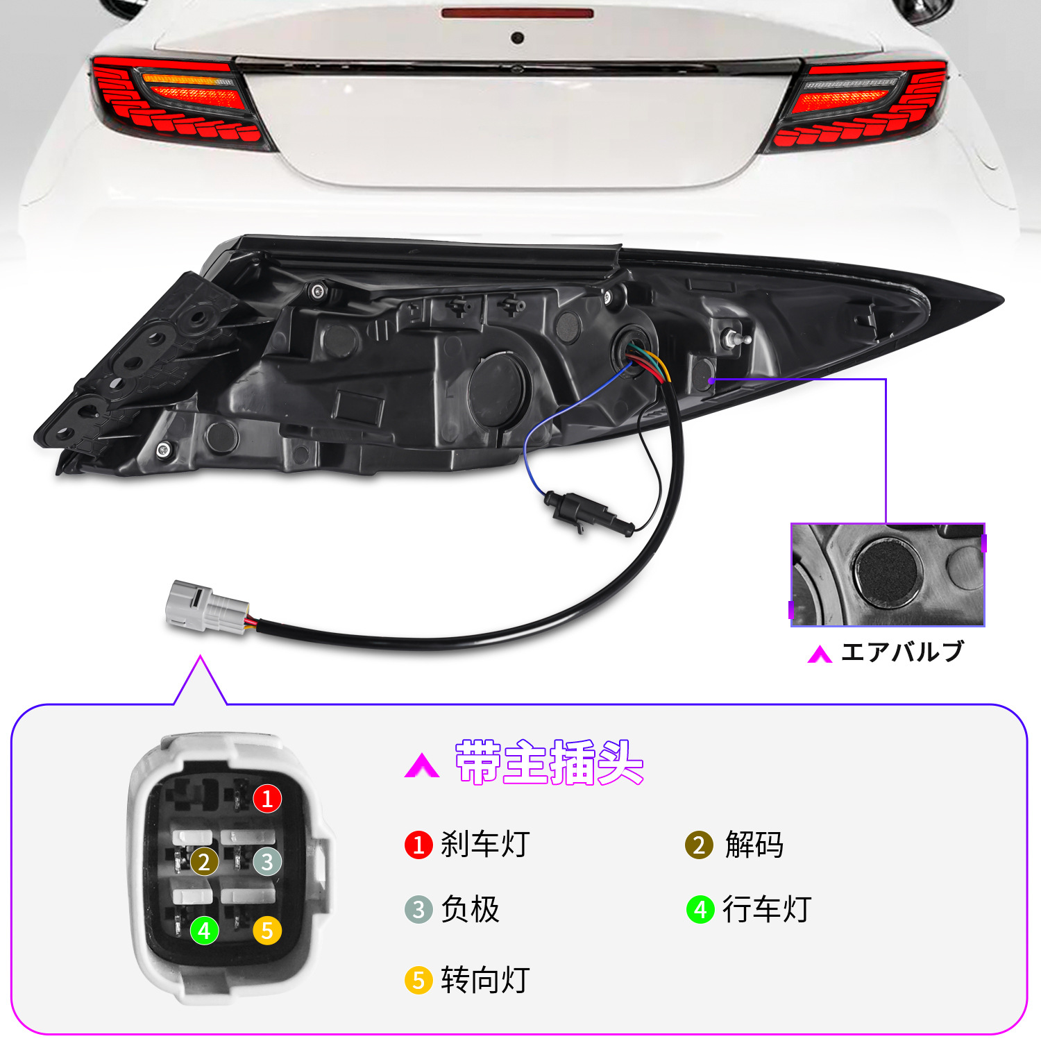 Car Tuning Tail Lights For Subaru BRZ LED Taillight 20 21-2023 Toyota GR86 Brake Reverse Dragon Scale Style Lights