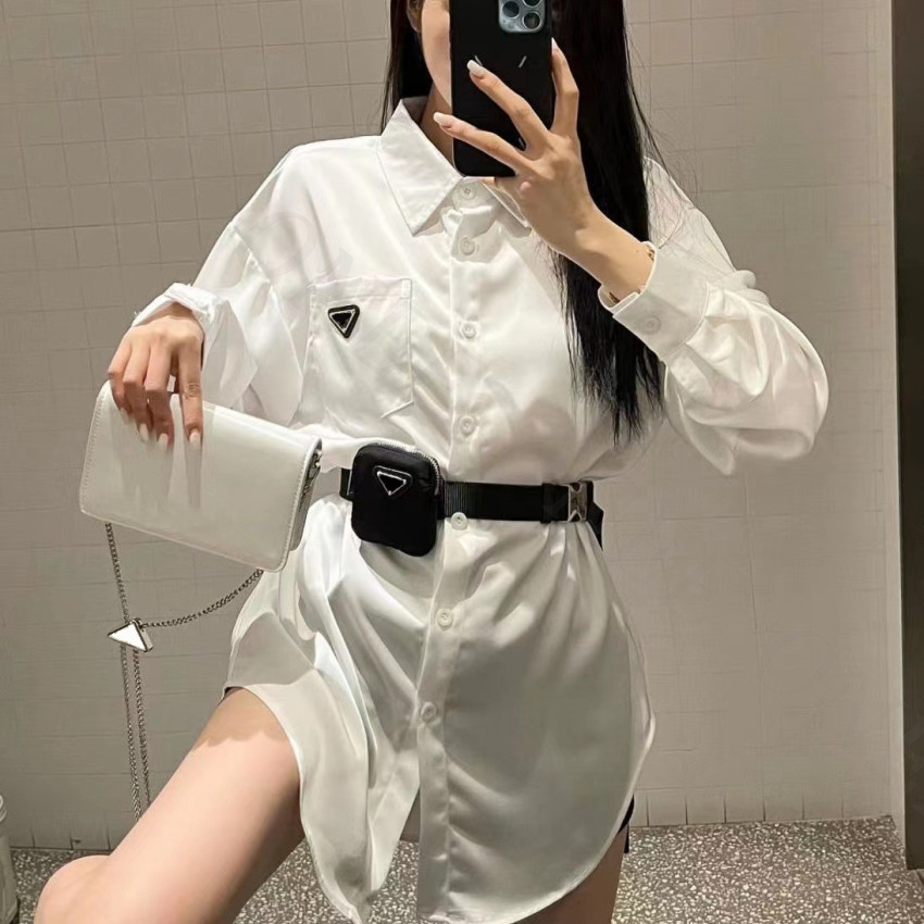 Belt Blouse Designer Triangle letter Blouse Top Chiffon blouse Sexy coat with waist pocket, P8102
Belt Blouse Designer Triangle letter Blouse Top Chiffon blouse Sexy coat with waist pocket, P8102