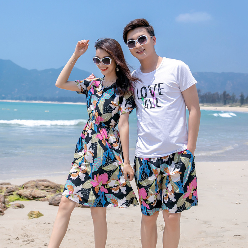 Family Matching Outfits Family Matching Outfits Summer Beach Mother Daughter Floral Dress Dad Son T-shirt Shorts Holiday Couple Lovers Outfit Seaside 