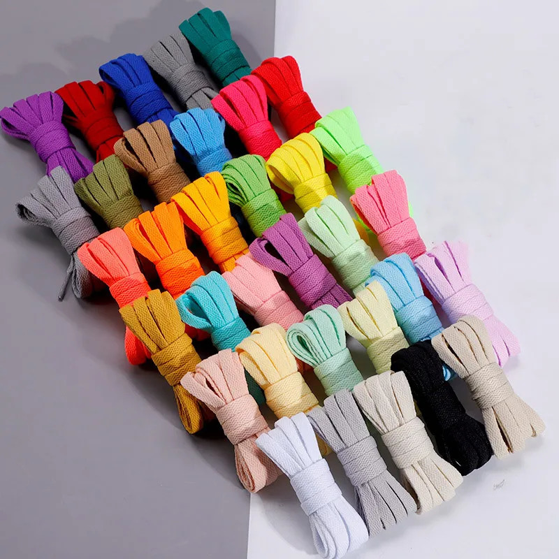 Shoe Parts Accessories 1 pair of flat shoes 60180cm for sports 8mm fabric shoelaces colored boots classic soft 231121