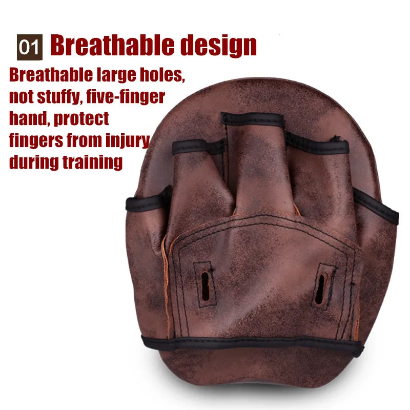 Sand Bag MMA Martial Thai Kick Pad Retro Color Hand Target Kit Brown Karate Training Mitt Focus Punch Pads Sparring Boxing Punching Bags 231122
