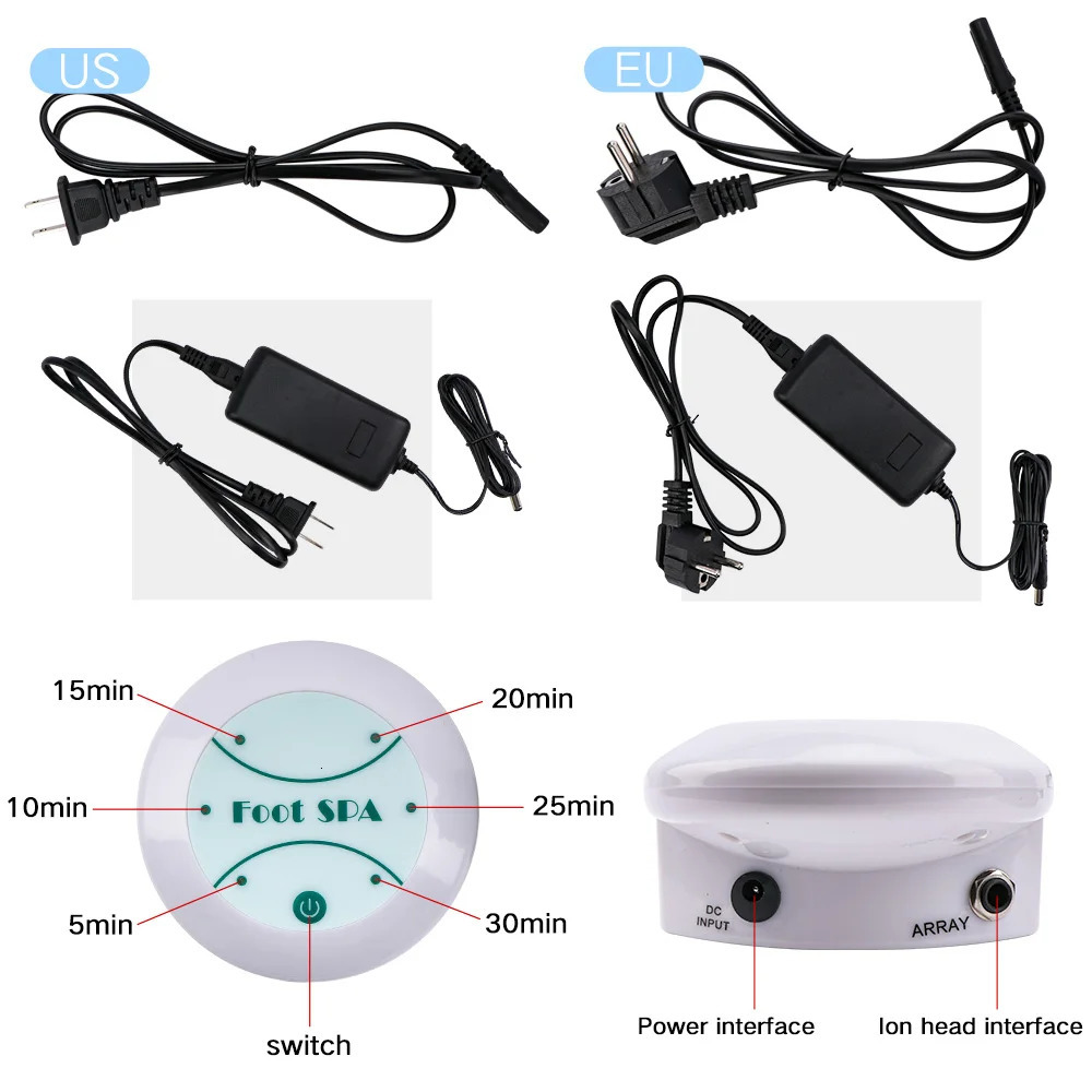 Foot Care Foot Detox Ionic Spa Machine Ionic Detoxifier for Feet Footbath Machine Foot Spa Plantar Reflexology Arrays Aqua 231122