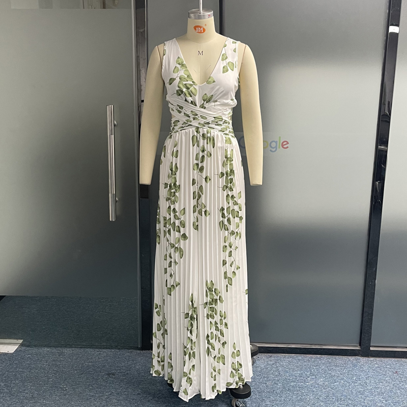 Women's Jumpsuits Rompers LIYONG Women Jumpsuit Sleeveless V Neck Cutout Nipped Waist Loose Printing Wide Legs Casual Pants Romper High Streetwea