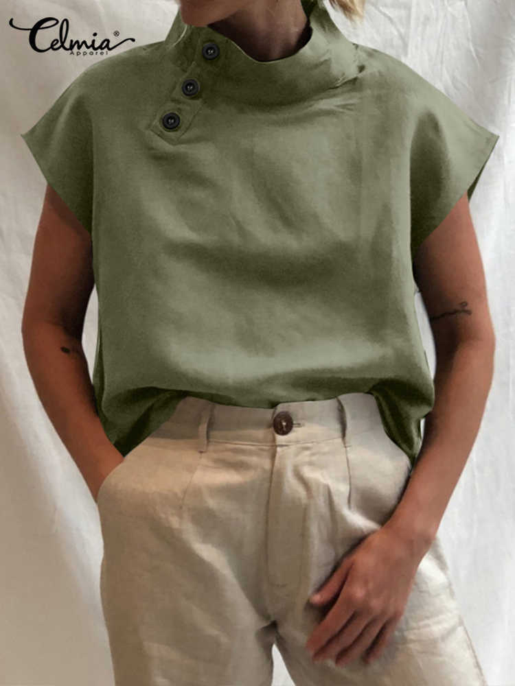 Designer New Summer Cotton Linen Women's Shirt Light White Shirt Casual chic tunic Breathable Clothing Fashion 2023