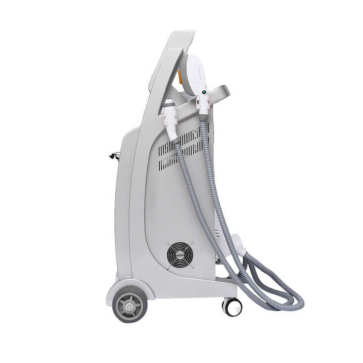 Painless Ice Point Hair Removal Tattoo Washing E-light OPT + Nd Yag Skin Rejuvenation Machine RF Wrinkle Acne Treatment Face Lifting Salon with 2 Scre