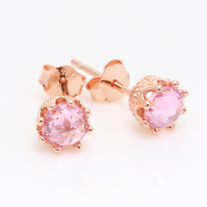 Women's Luxury Crystal Zirconia Earrings - Rose & Yellow Gold Plated Wedding Stud for Bridal Occasions
