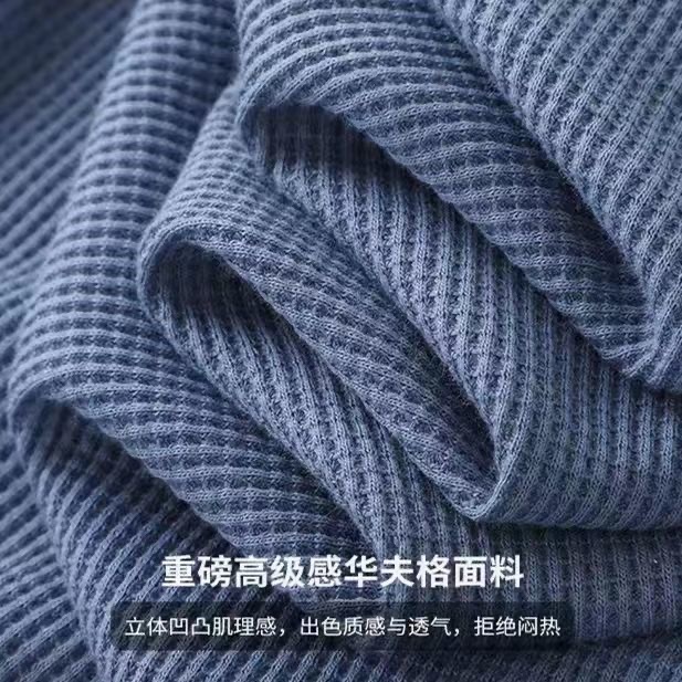 Men's Tracksuits Men's Waffle Pattern 2 Piece Set Shorts Set Summer Tracksuit Men Fashion T-shirt Harajuku Fashion Loose Sweatsuit Clothing 