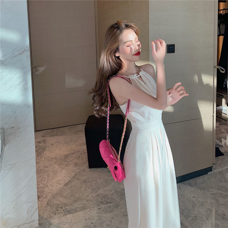 Women's Jumpsuits Rompers Jumpsuits Women Solid Elegant Sleeveless Summer Minimalist High Waist Casual Loose Stylish Korean Style All-match Chic 