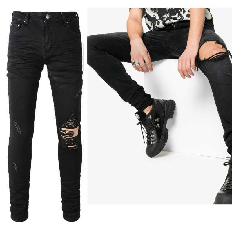Designer Clothing Fashion Denim Pants Amiiri New High Street Trend Brand Big Break Crease Elastic Slim Fit Small Feet Black Jeans Men's Net Red Tide Motocycle Rock
Designer Clothing Fashion Denim Pants Amiiri New High Street Trend Brand Big Break Crease Elastic Slim Fit Small Feet Black Jeans Men's Net Red Tide Motocycle Rock