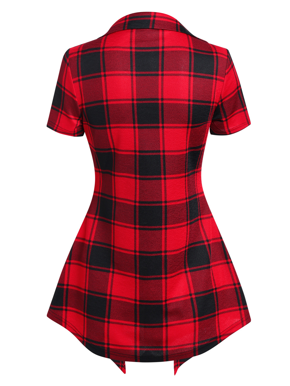 Women's T-Shirt Crisscross Plaid Print Mock Button Casual Faux Twinset T Shirt Combo Women 2 in 1 Tee Twofer Summer High Waist Fashion T-Shirts 2