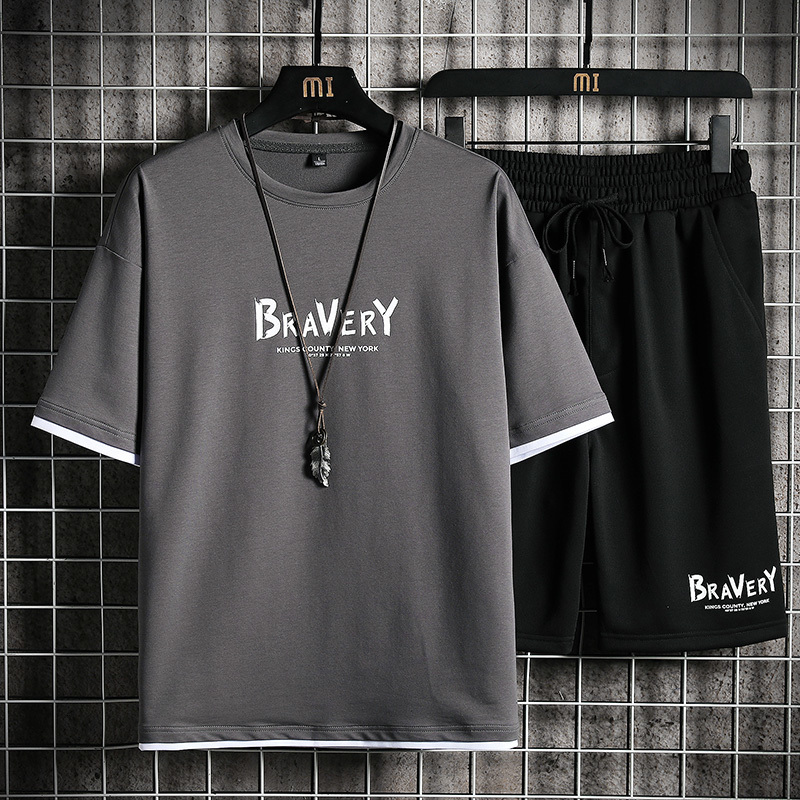 Men's Tracksuits Summer 3d Print Men Tracksuits Casual 2 Piece Set For Men Plus Size o Neck Men's t-Shirt Shorts Set Sleeve Leisure Men Outf