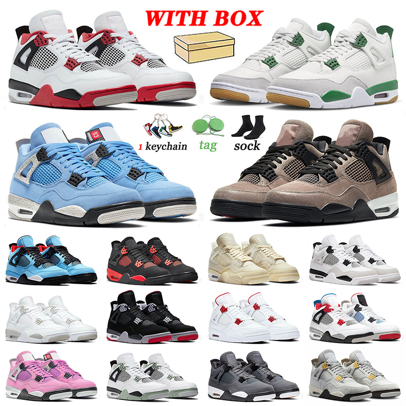 

Jumpman 4 4s SB Pine Green Basketball Shoes Fire Red University Blue Taupe Haze TS Bred Sail Military Black Cat Photon Dust Seafoam What The Sneakers Men Women Size 36-47, A8 midnight navy 40-47