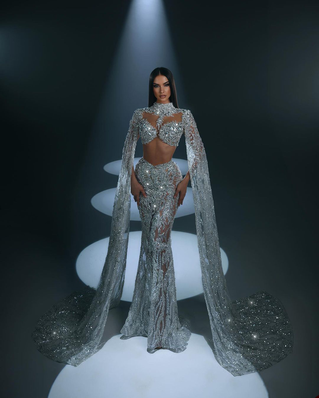 Exquisite Evening Dresses Sexy High Neck Sequined Mermaid Prom Dress Floor Length Custom Made Party Gown