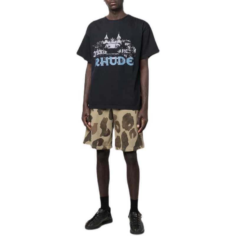 Designer Clothing 22 Summer New Rhude High Street Castle Letter Print Loose Versatile Short Sleeve T-shirt Men Women Couples Joggers Sportswear Beach fitness, Black
Designer Clothing 22 Summer New Rhude High Street Castle Letter Print Loose Versatile Short Sleeve T-shirt Men Women Couples Joggers Sportswear Beach fitness, Black