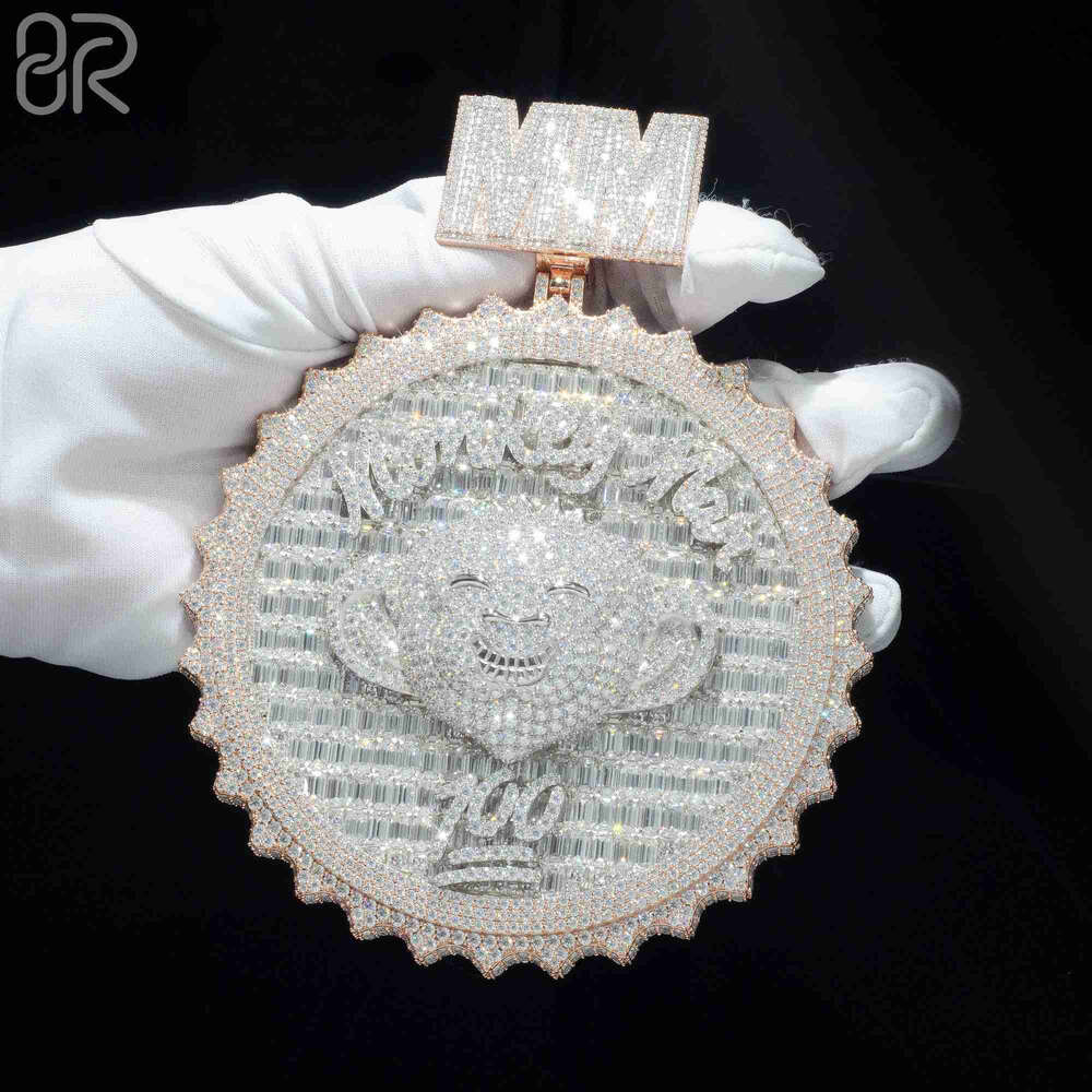 10k Glod Custom Pendant Vvs Moissanite Diamonds Custom Iced Out Letter Initial Hip Hop Jewelry