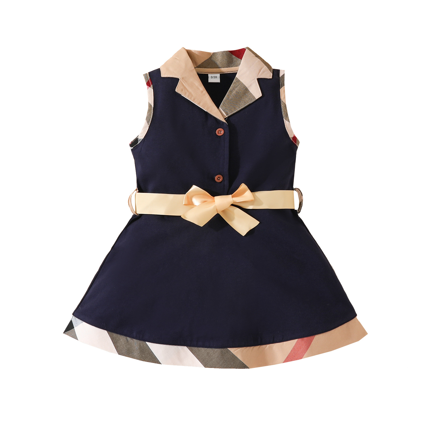 Baby Dress lapel newborn clothes solid color cotta underwear cotton girls lapel Baby rompers