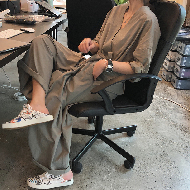 Women's Jumpsuits Rompers Yeezzi Casual Wide Leg Jumpsuits Ladies Playsuits Elegant Loose Office Original Elasticity Jumpsuits Women V Neck Rompe