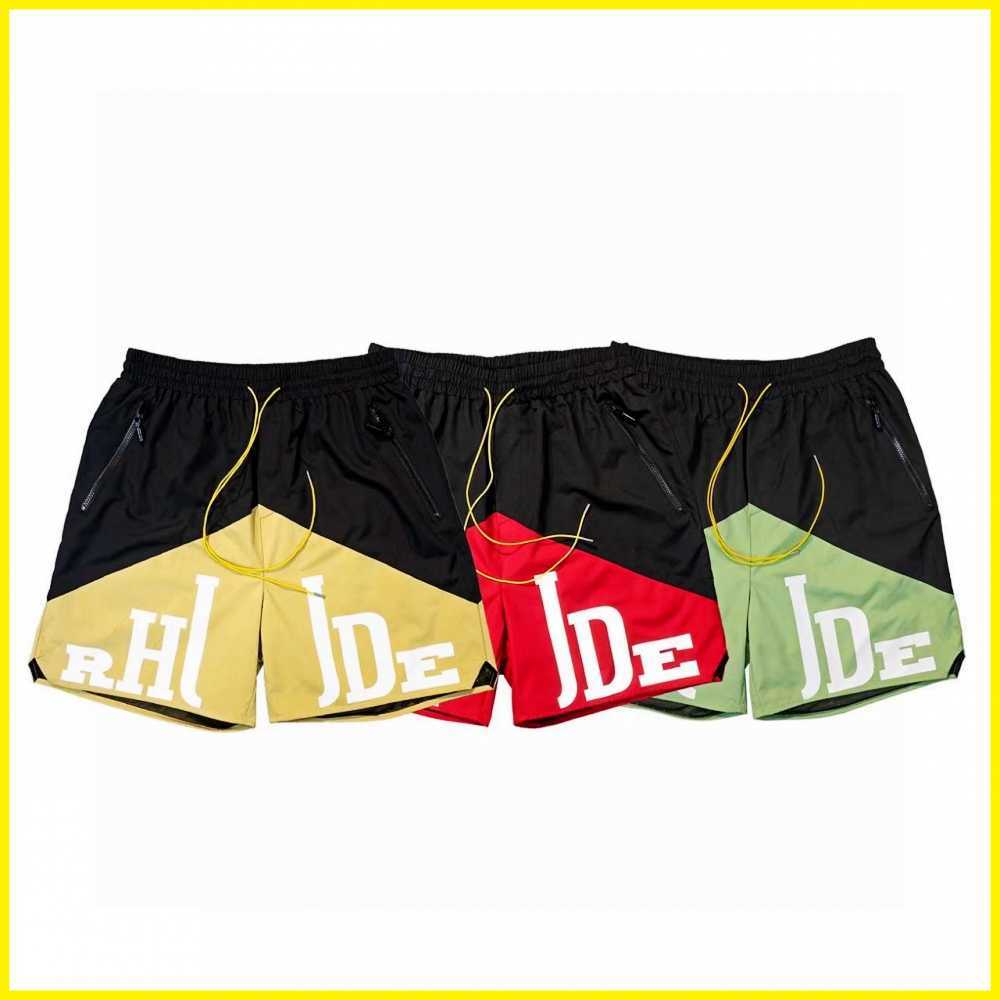 Designer Clothing Rhude Shorts American High Street Trendy Letter Dual Color Patchwork Drawstring Five Point Beach Pants Couples Joggers Sportswear, Black and yellow
Designer Clothing Rhude Shorts American High Street Trendy Letter Dual Color Patchwork Drawstring Five Point Beach Pants Couples Joggers Sportswear, Black and yellow