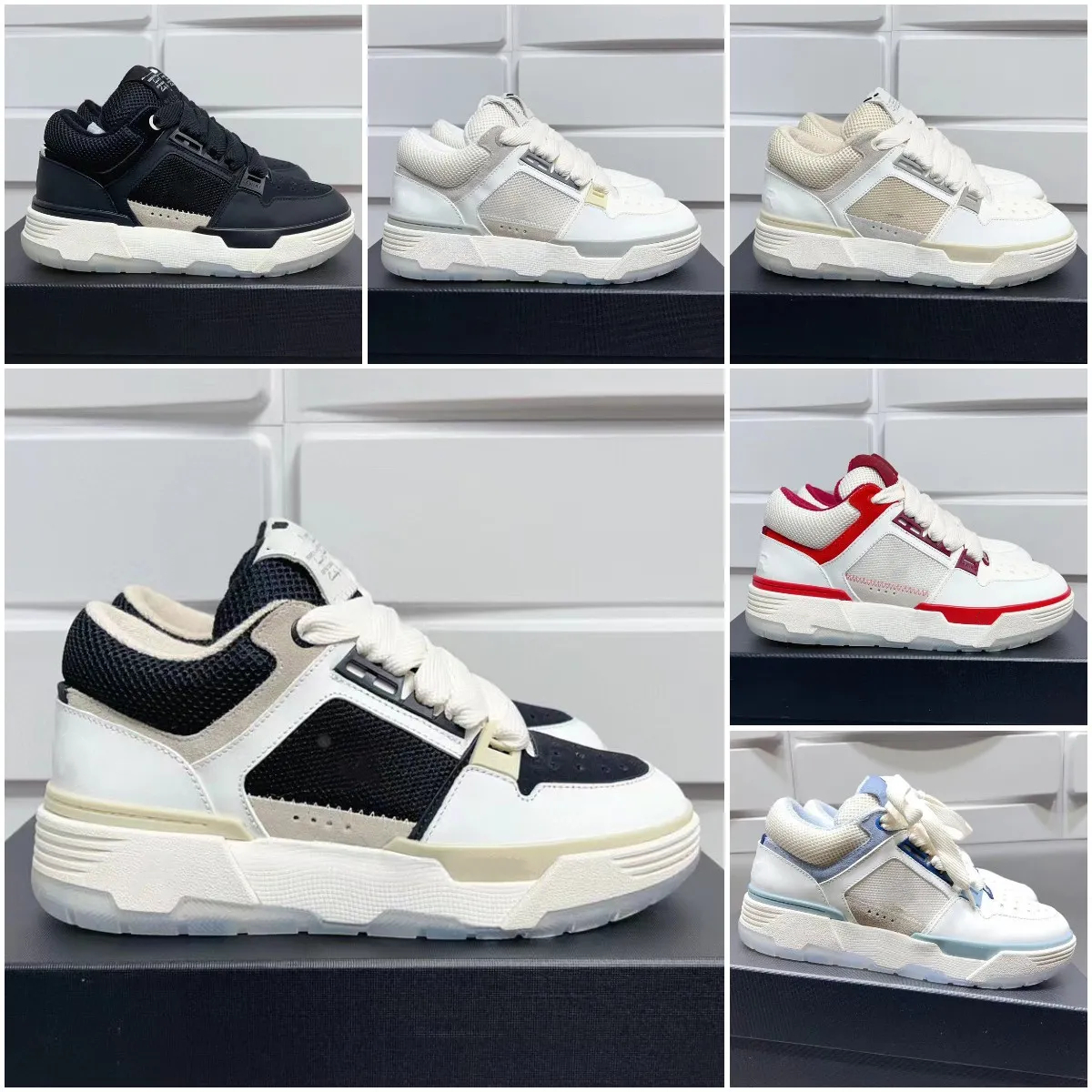 Designer MA-1 Lace-up MA-2 Bread Trainers Shoes Platform Mesh Salt Blue Red Stadium Mineral Hardware- Leather Quartz Grey Cloud Haze Mens Women Outdoors Sneakers