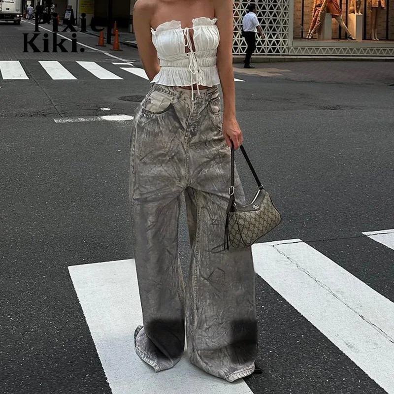 Women's Jeans PixieKiki Trashy Y2k Graffiti Washed Baggy Jeans for Women Streetwear Low Waisted Wide Leg Pants Grey Denim Trousers P67-ED44 23112