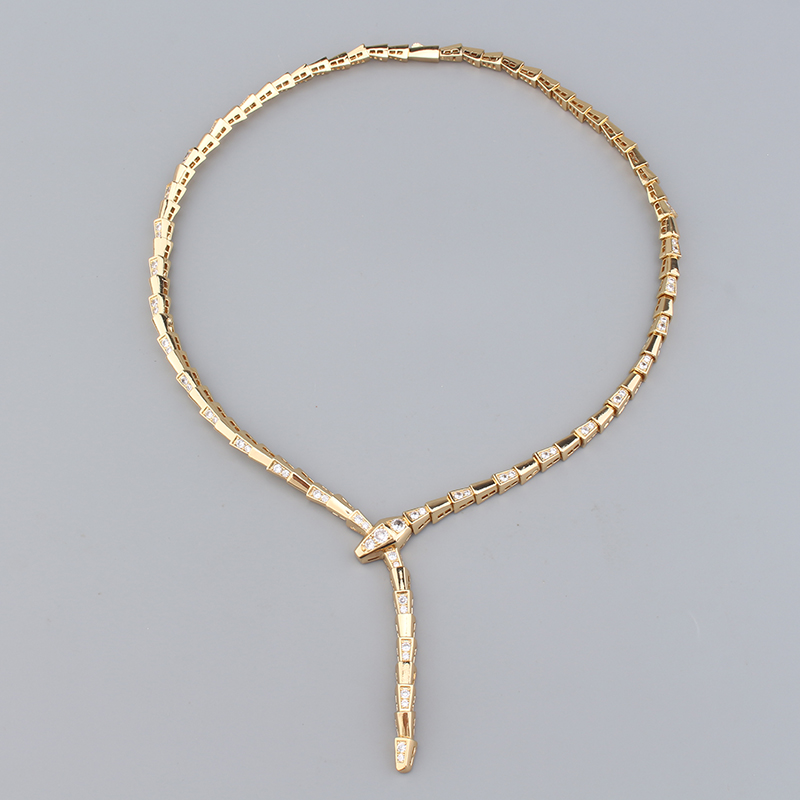 Other Silver Choker Necklace for Women Gold Chunky Long Chain Snake Pendant Bohemian Style Rhodium Plated 2024 Wedding Gift S25315