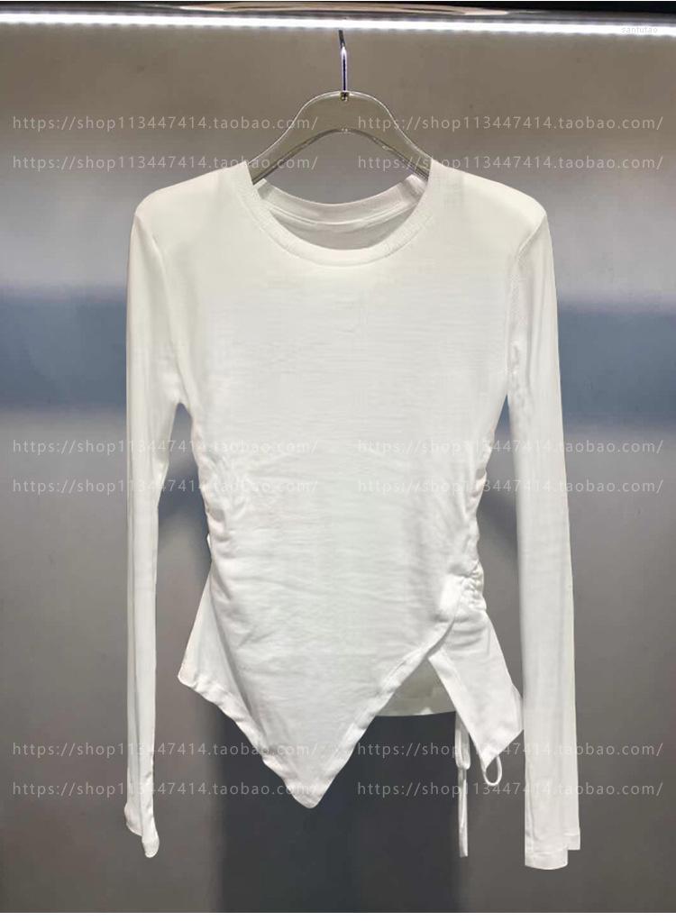 Women's Blouses 2023 High Quality Spring Women's Versatile Irregular Round-neck T-shirt Top Long-sleeved Slim Bottom Shirt