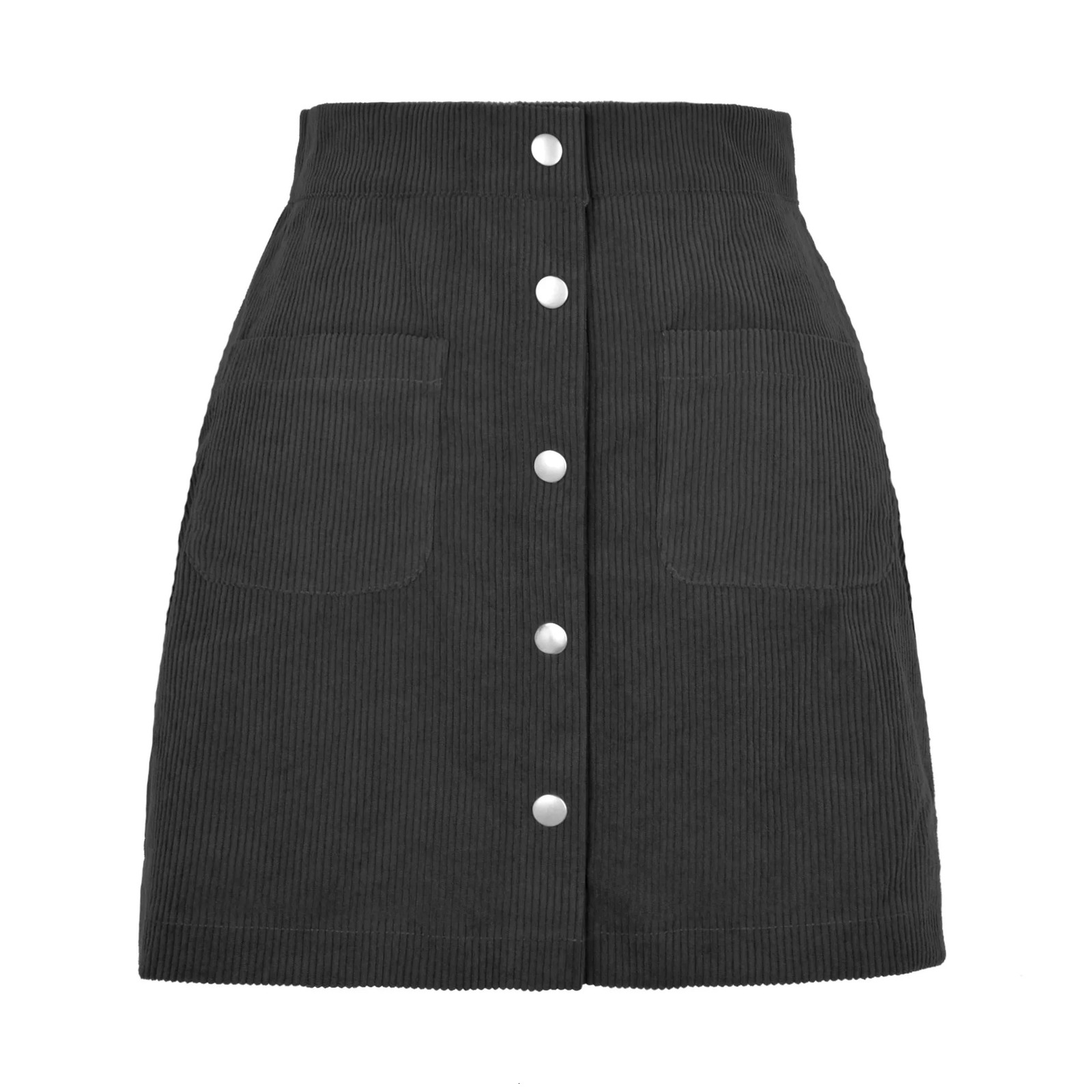 Skirts Chic Corduroy Skirts For Women Solid High Waist Single Breasted Party Club Mini Skirt With Pockets Faldas Para Mujeres 231121
