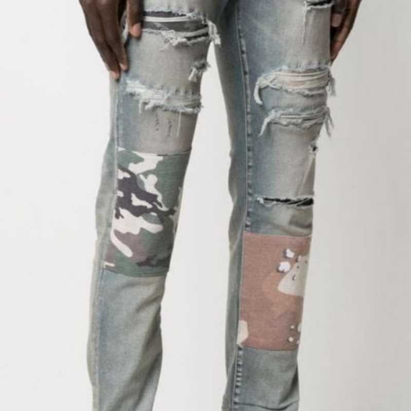 Designer Clothing Fashion Denim Pants Amiiri New high street trendy brand camouflage patch made of old beggar holes elastic slim fitting jeans men Motocycle Rock, As shown in figure
Designer Clothing Fashion Denim Pants Amiiri New high street trendy brand camouflage patch made of old beggar holes elastic slim fitting jeans men Motocycle Rock, As shown in figure