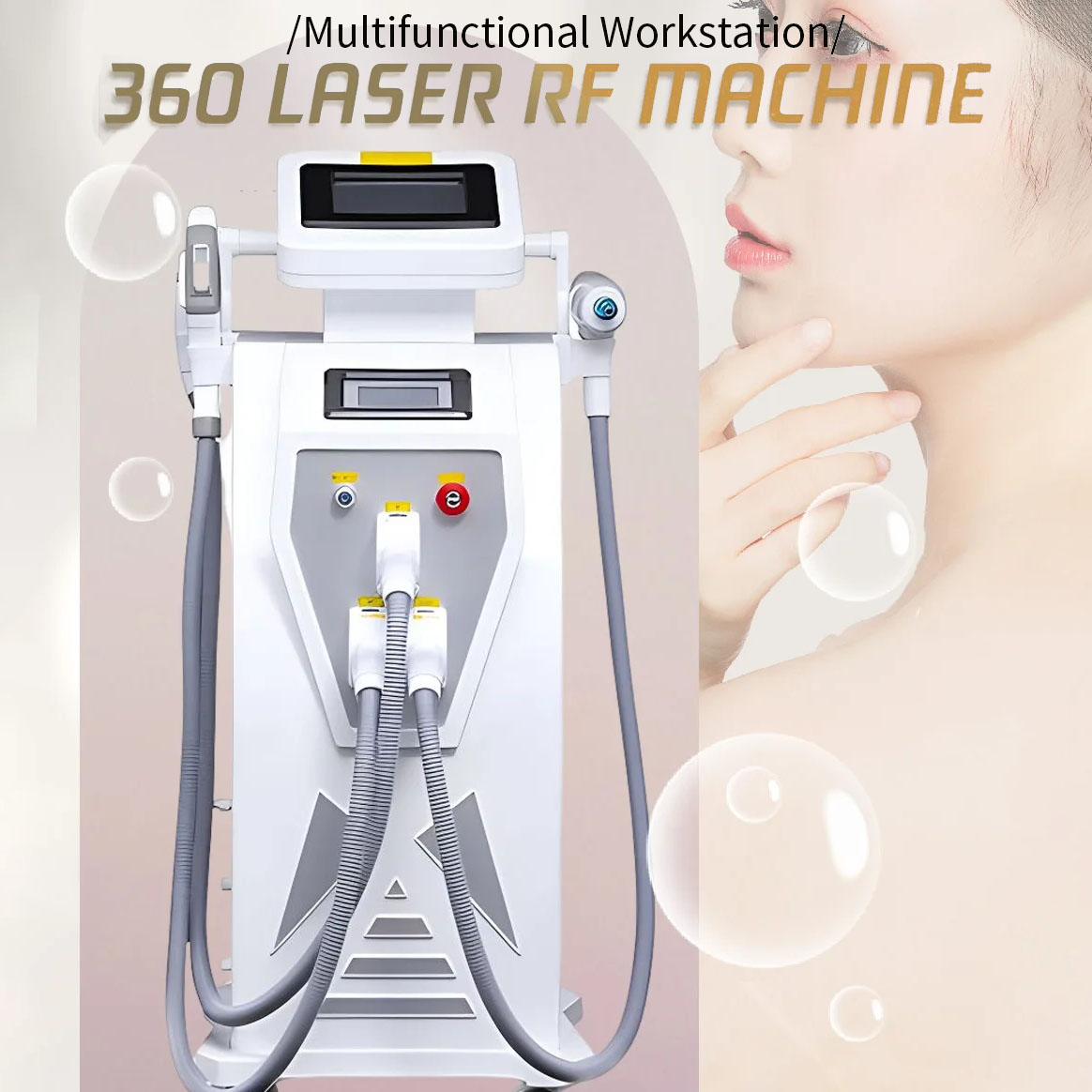 Newly Upgraded 2 Screen OPT IPL Laser Permanent Hair Removal Nd Yag Picosecond Pigment Tattoo Washing RF Face Lifting 3 in 1 Beauty Machine