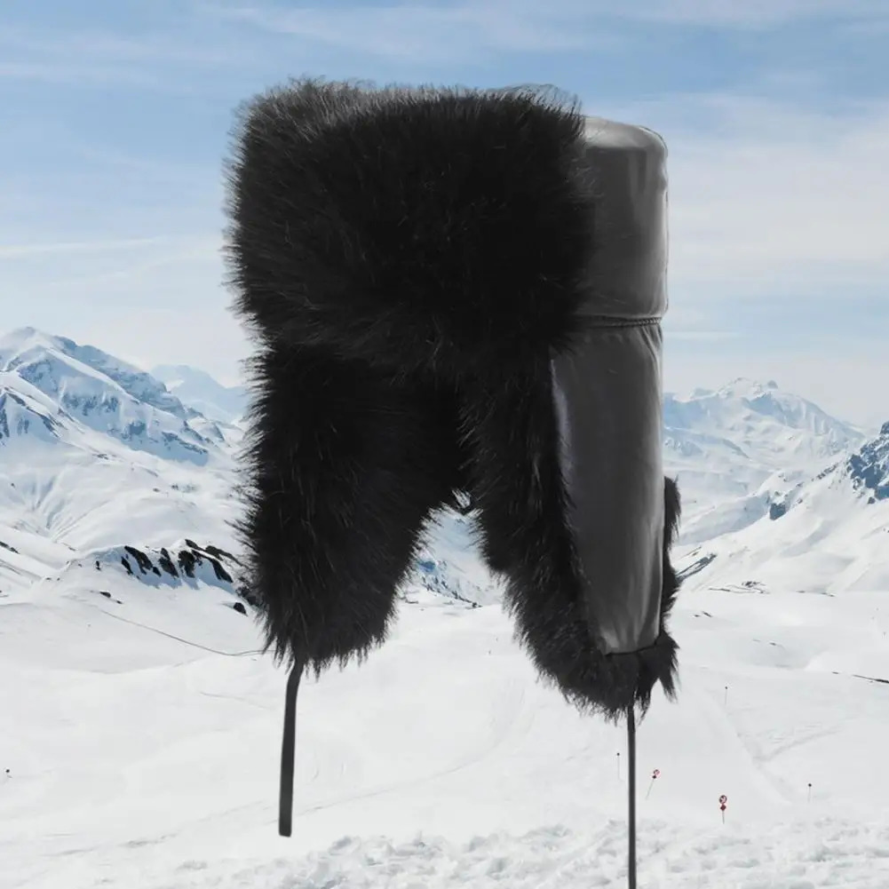 Trapper Hats Russian Ushanka Trooper Hats Women Men Winter Outdoor Riding Faux Fur Cossack Cap Thick Lei Feng Hat Warm Soft Earmuff 231121