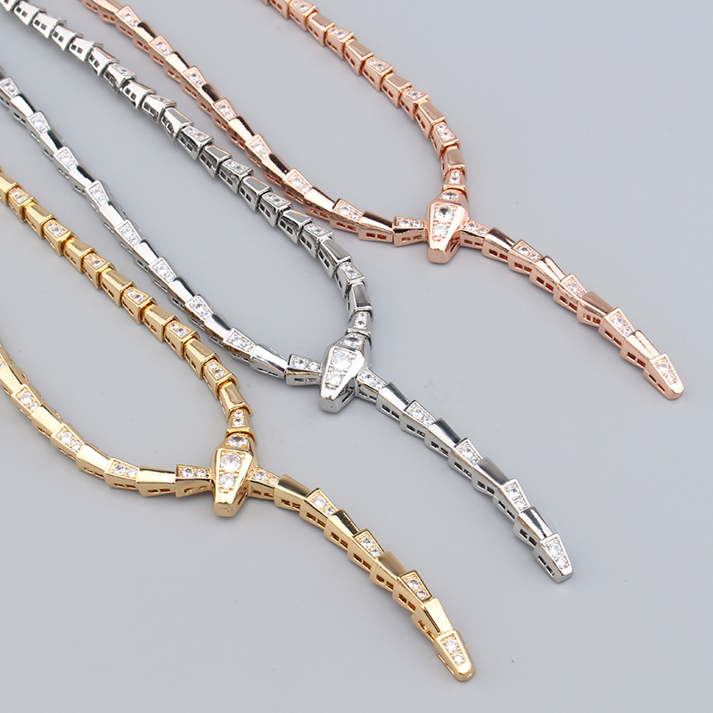 Other Silver Choker Necklace for Women Gold Chunky Long Chain Snake Pendant Bohemian Style Rhodium Plated 2024 Wedding Gift S25315