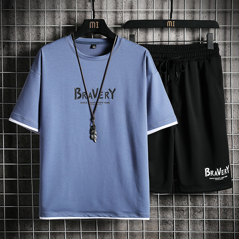 Men's Tracksuits Summer 3d Print Men Tracksuits Casual 2 Piece Set For Men Plus Size o Neck Men's t-Shirt Shorts Set Sleeve Leisure Men Outf