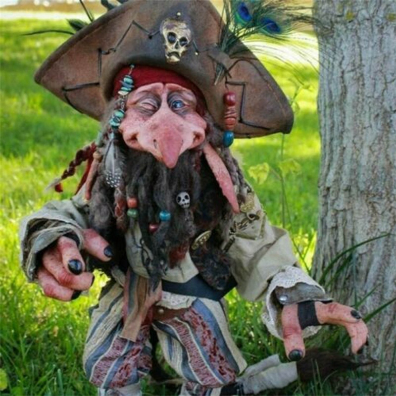 Garden Decorations Great Elf Ornament Gothic Vintage Halloween Sculpture Resin Goblin Character Statues for Indoor Outdoor Patio Lawn Decor 230422
