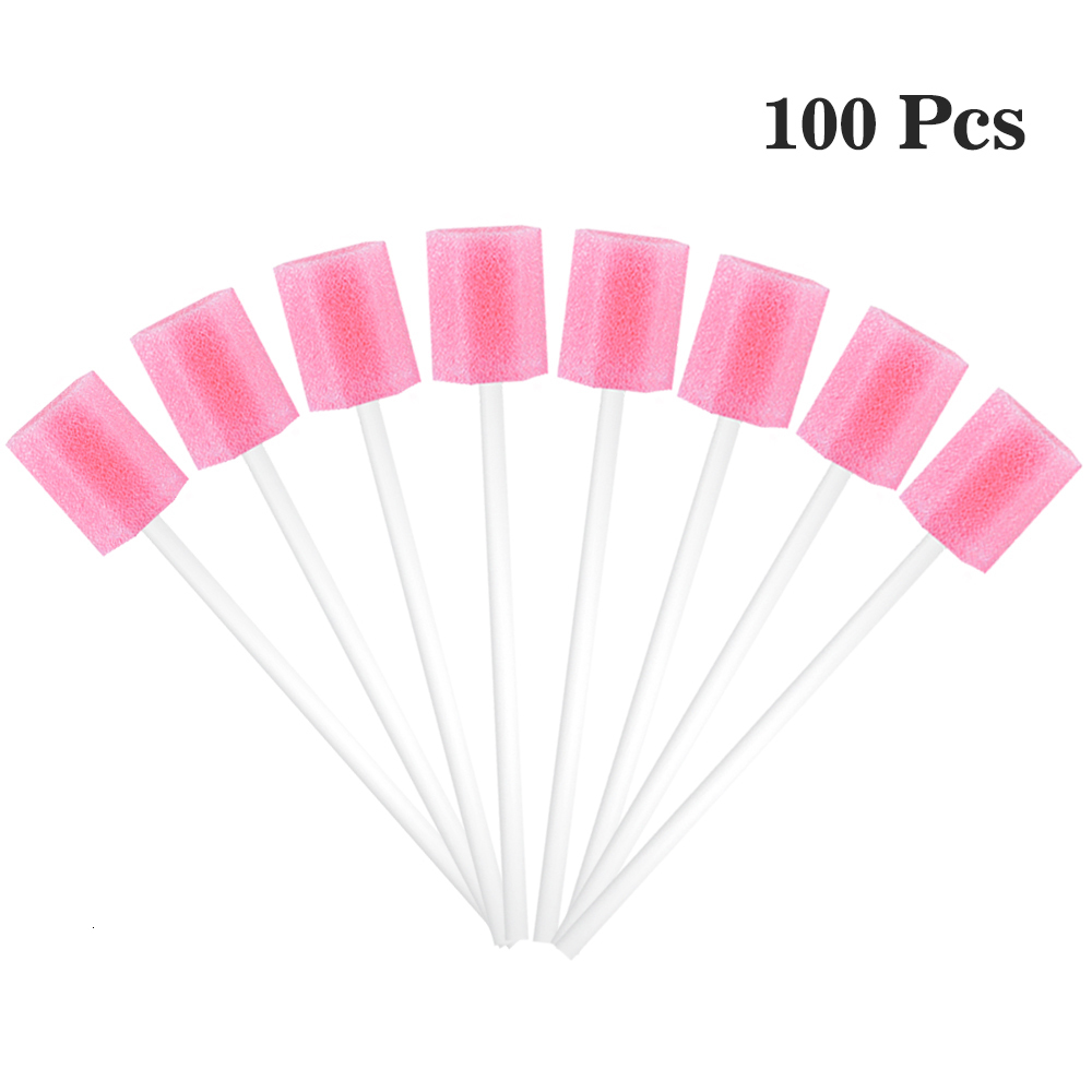 Dental Floss 100 pcs Disposable Oral Swabsticks Unflavored Care Sponge Swabs Foam Sputum Stick for Use 230421