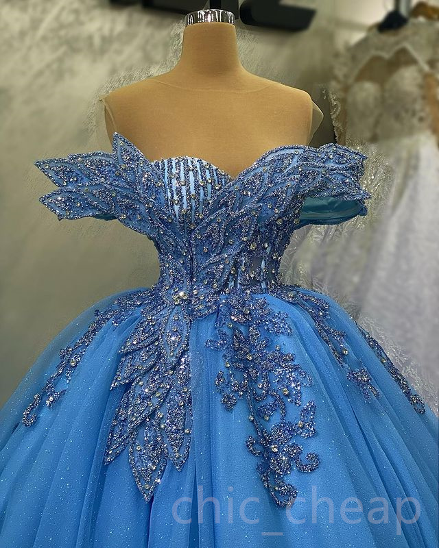 2023 April Aso Ebi Sequined Lace Quinceanera Dresses Sheer Neck Ball Gown Crystals Prom Evening Party Pageant Birthday Gowns Dress ZJ0236