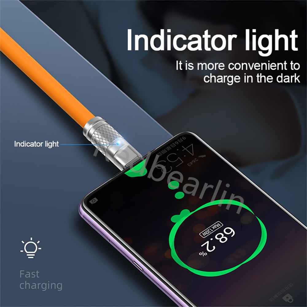 120W 6A Super Fast Charging Cables USB C Type C Micro Liquid Silicone Cable Quick Charge For Samsung s10 S20 S22 S23 Htc lg 1M 3ft