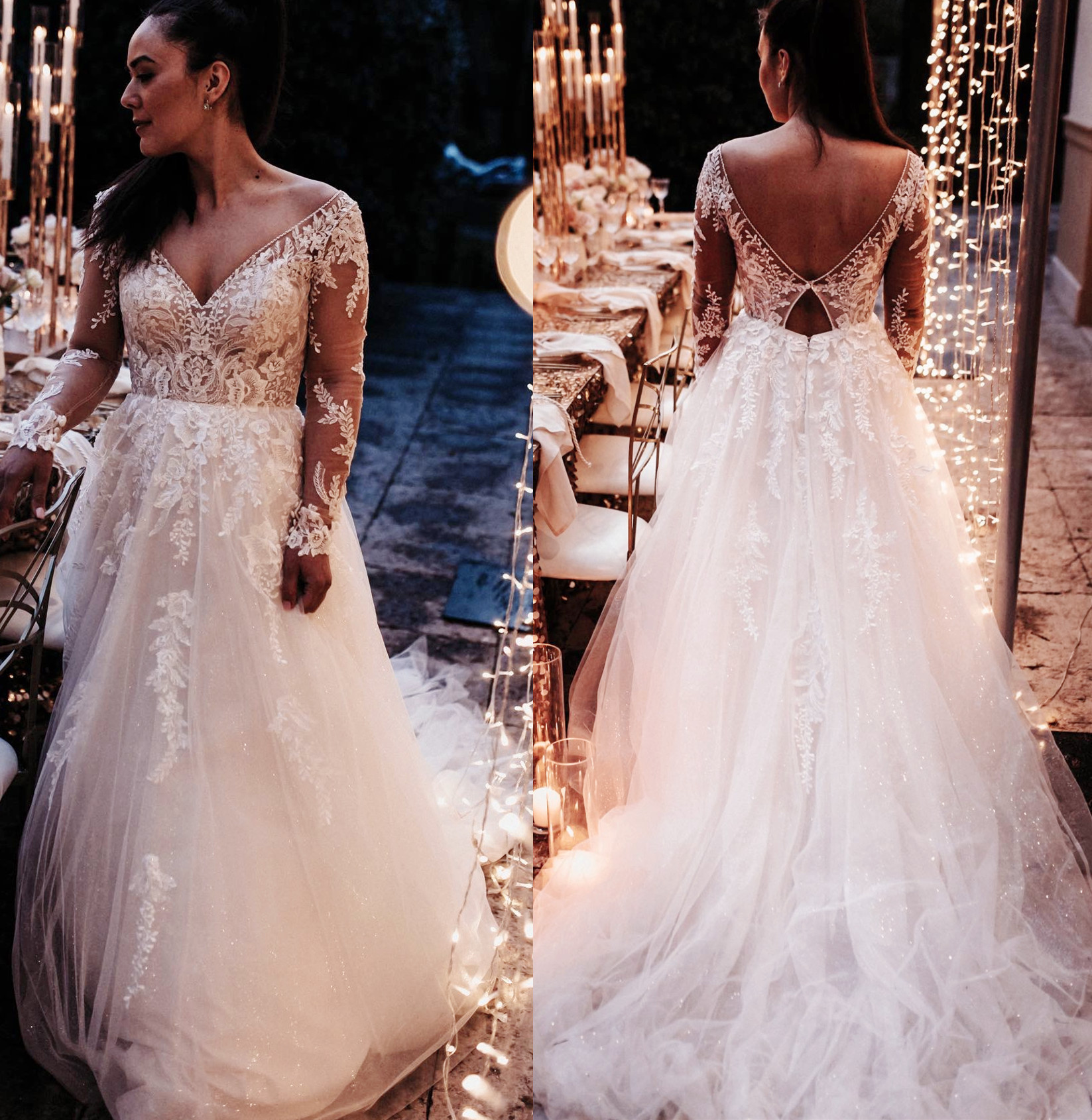 2023 Nov Arabic Aso Ebi Plus Size Lace Bohemian Wedding Dress Beaded Ivory A-line Vintage Summer Bridal Gowns Dresses ZJ204